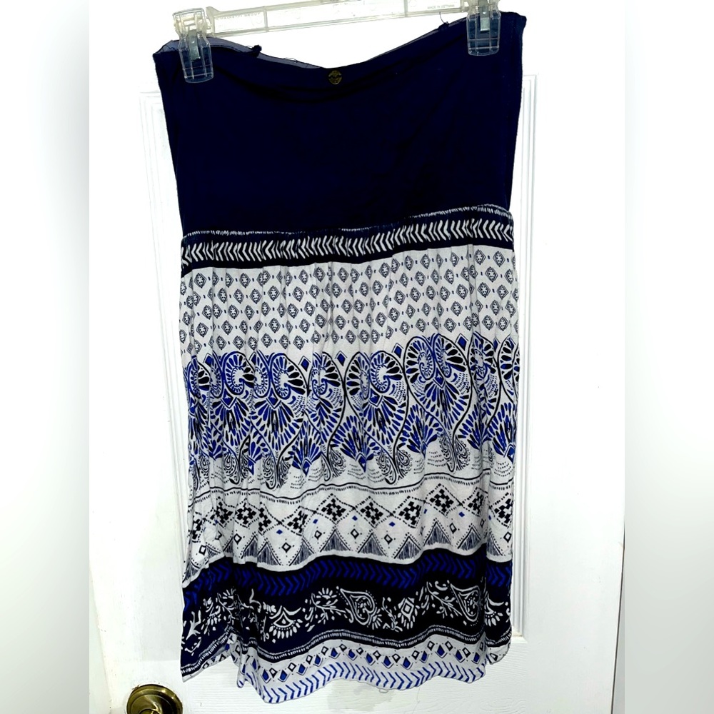 Roxy strapless sundress blue medium large runs small
